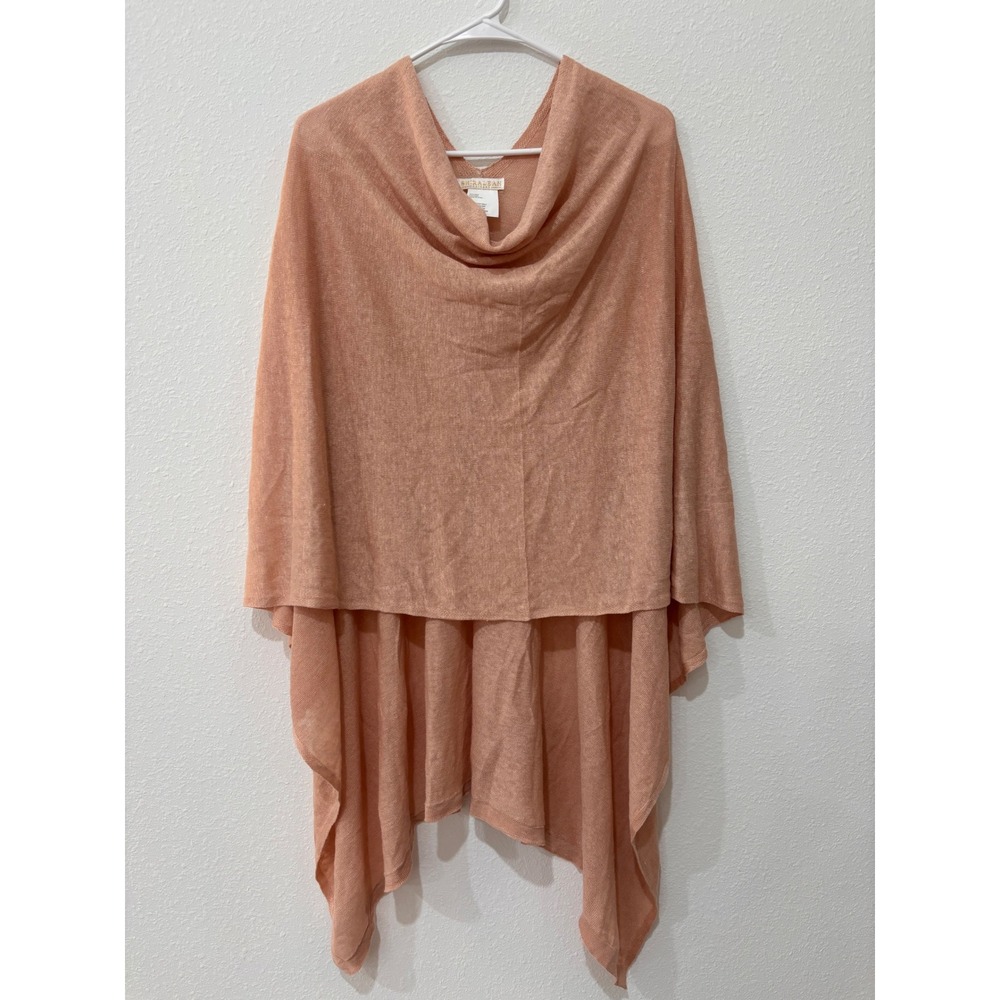 Shiraleah Chicago Sandy 100% Linen Cowl Neck Asymmetrical Poncho Wrap One Size